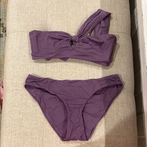 Purple One-Shoulder Bikini Set